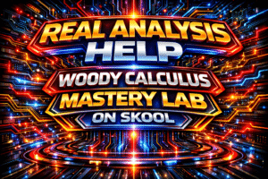 Real analysis tutor sequences series continuity differentiation integration proof based analysis Woody Calculus