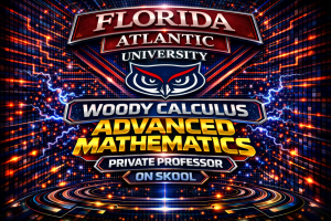 Florida Atlantic University calculus tutor helping students with MAC 2312 MAC 2313 MAP 2302 MAS 4301 MAA 4200 through Woody Calculus