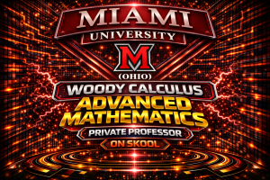 Miami University calculus tutor helping students with MTH 251 MTH 252 MTH 347 MTH 421 MTH 441 through Woody Calculus