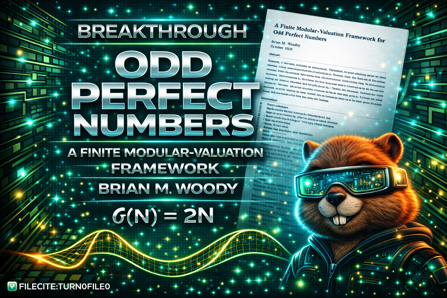 Odd perfect numbers paper by Woody Calculus on modular valuations and number theory