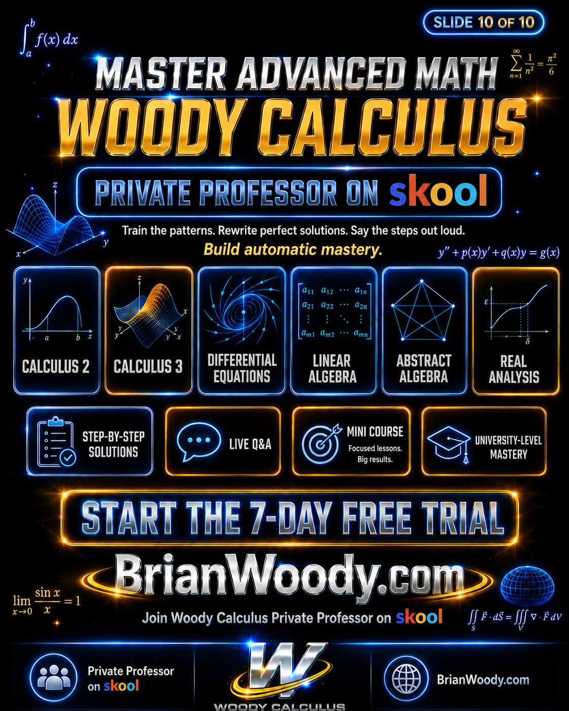 Woody Calculus final slide for advanced mathematics including Calculus 3 vector calculus topology and Stokes Theorem